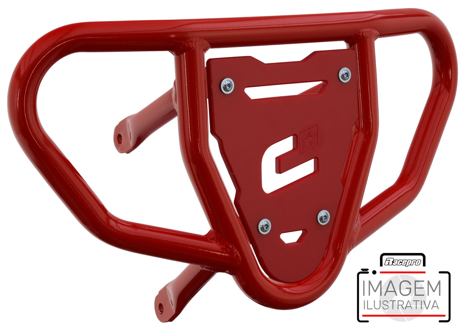 Crosspro - Front Bumper CR03 For Kawasaki KFX 450R-Red Tube / Red Plate