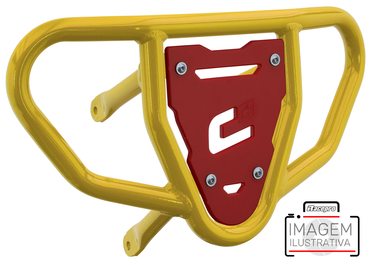 Crosspro - Front Bumper CR03 For Can Am (BRP) DS 450-Yellow Tube / Red Plate