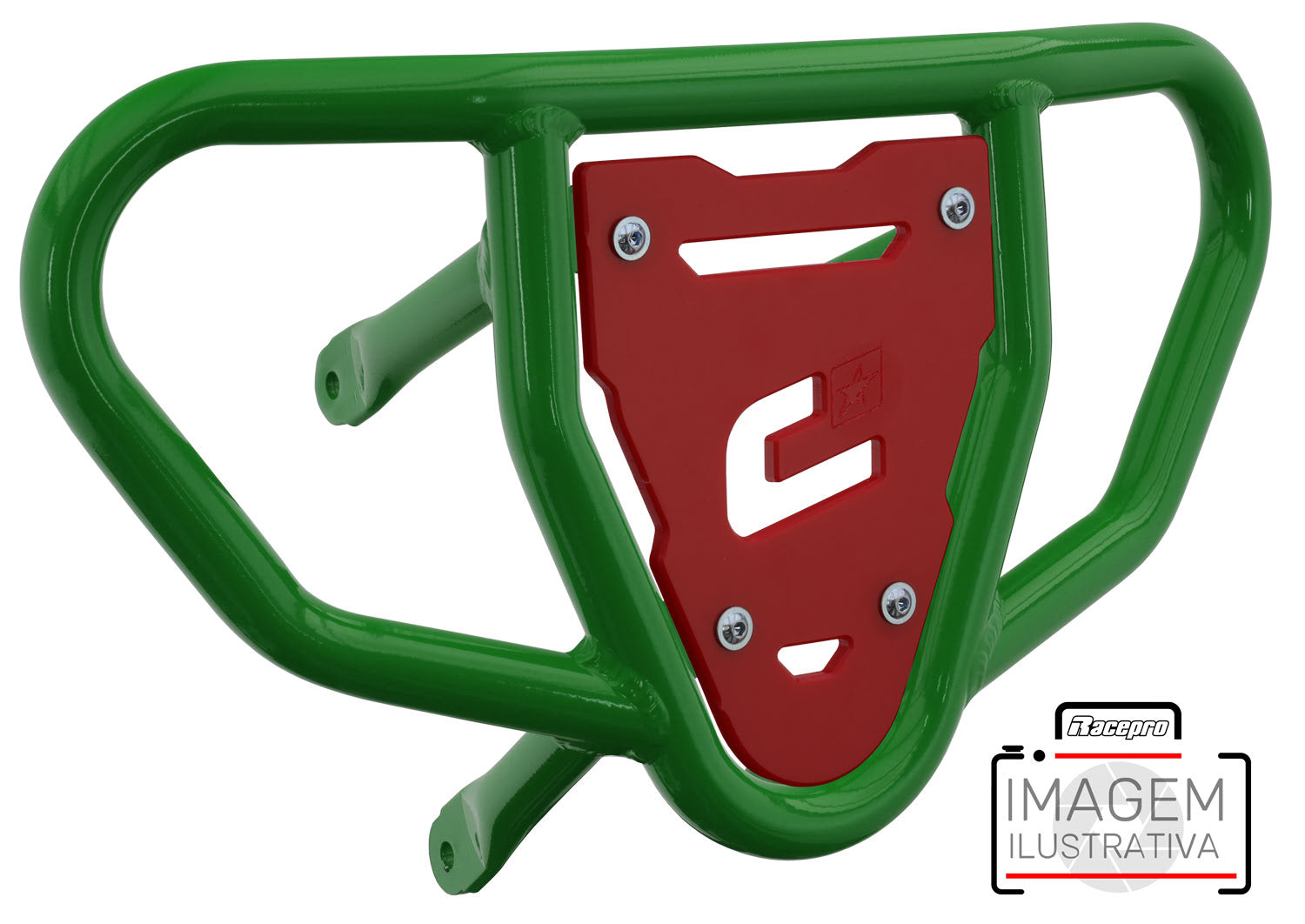 Crosspro - Front Bumper CR03 For Yamaha YFZ 450R-Green Tube / Red Plate