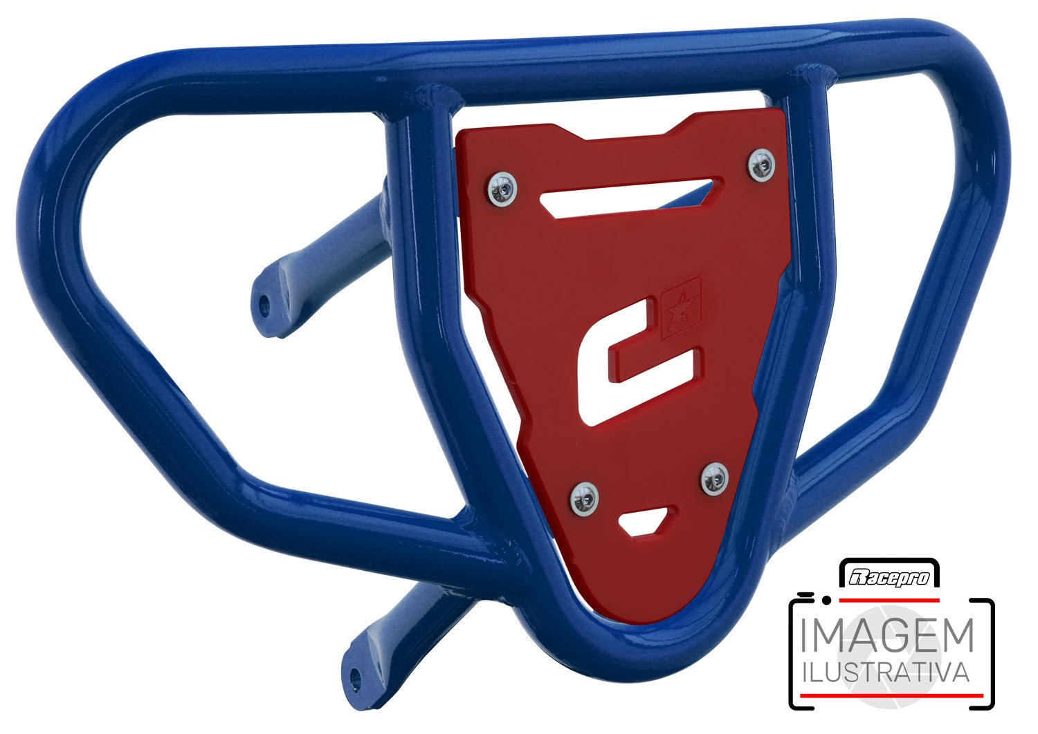 Crosspro - Front Bumper CR03 For Arctic Cat 400 DVX, Honda TRX 400, TRX 450, Honda TRX 400, Kawasaki KFX 400, Suzuki LT-Z 400-Blue Tube / Red Plate