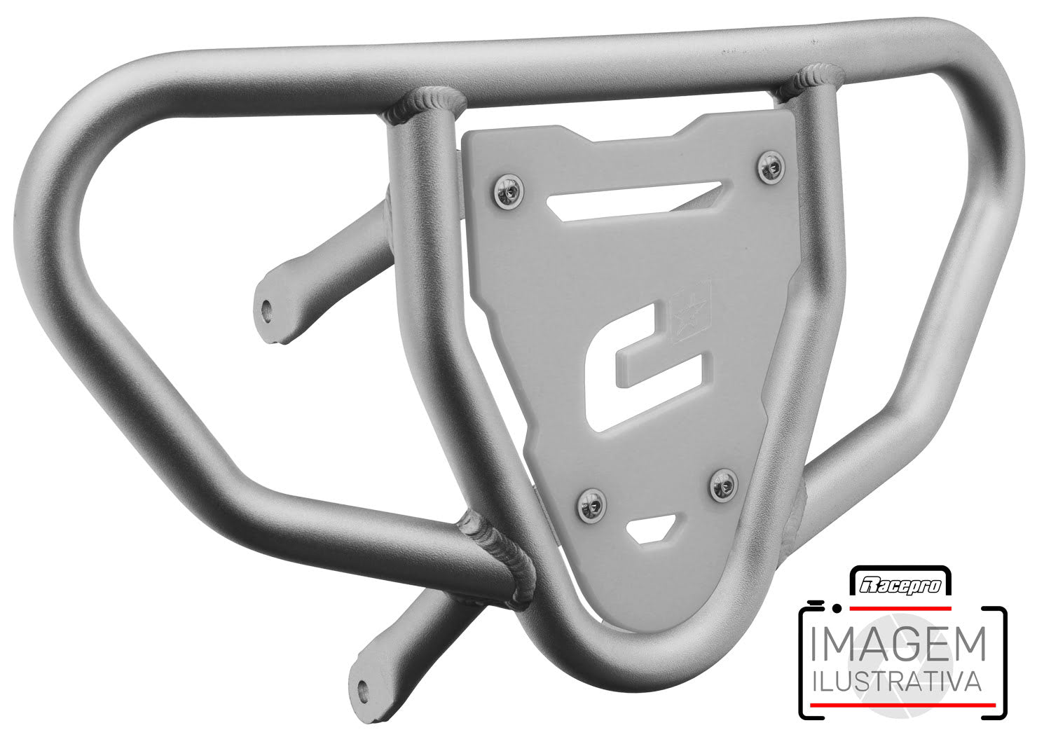 Crosspro - Front Bumper CR03 For Yamaha YFM 700 Raptor-Ice Polish Tube / White Plate