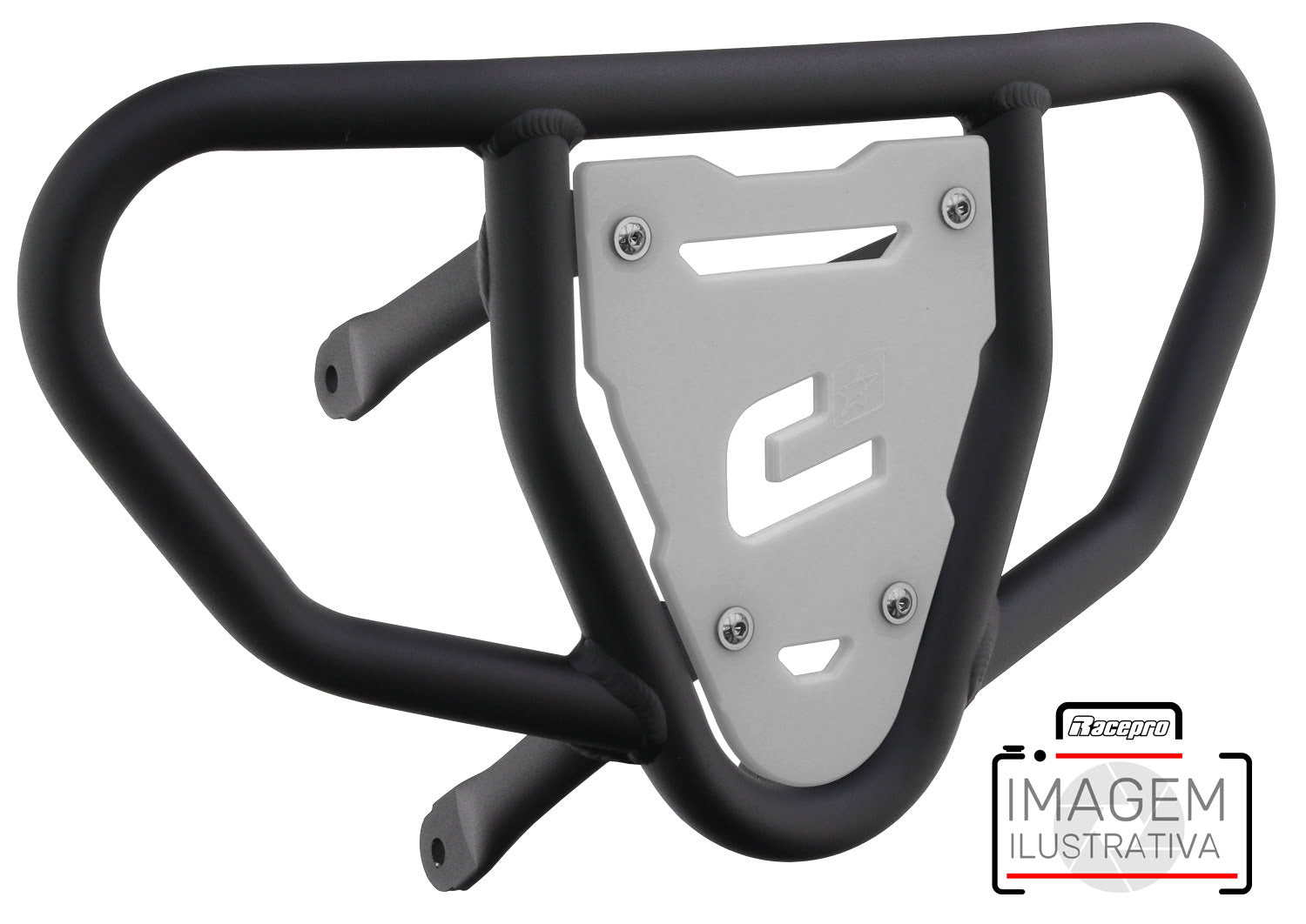 Crosspro - Front Bumper CR03 For Yamaha YFM 700 Raptor-Textured Black Tube / White Plate