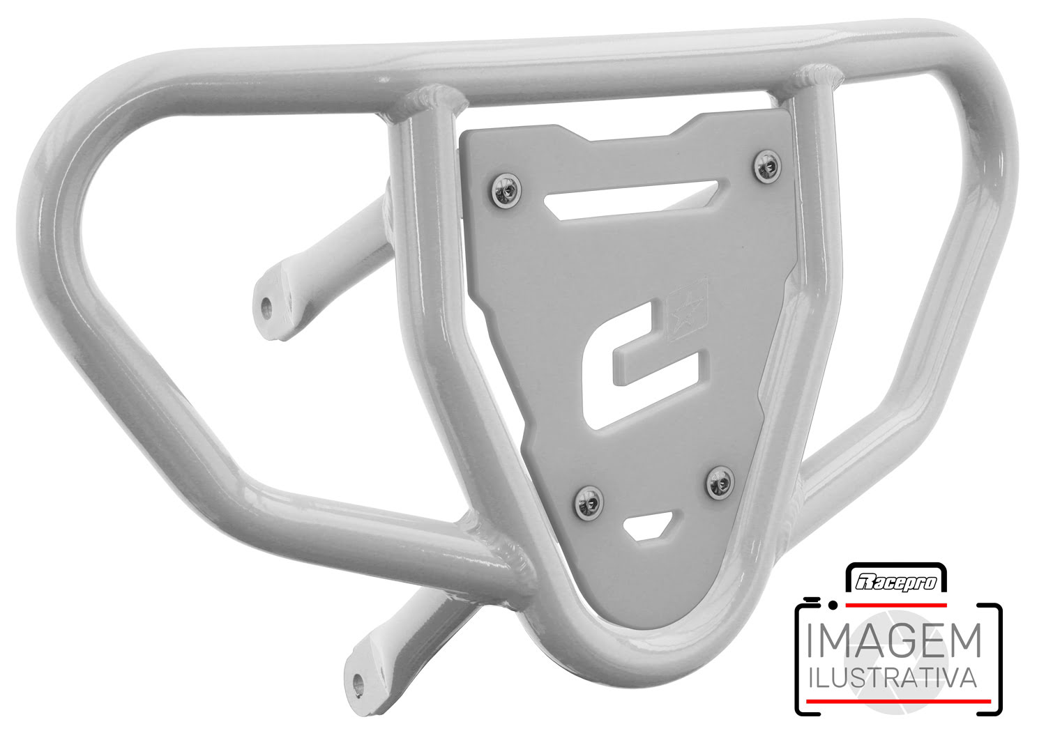 Crosspro - Front Bumper CR03 For Yamaha YFM 700 Raptor-White Tube / White Plate