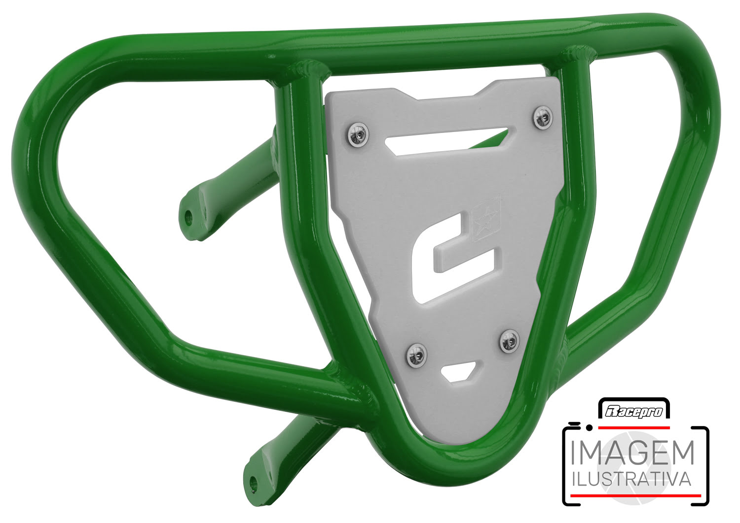 Crosspro - Front Bumper CR03 For Yamaha YFM 700 Raptor-Green Tube / White Plate
