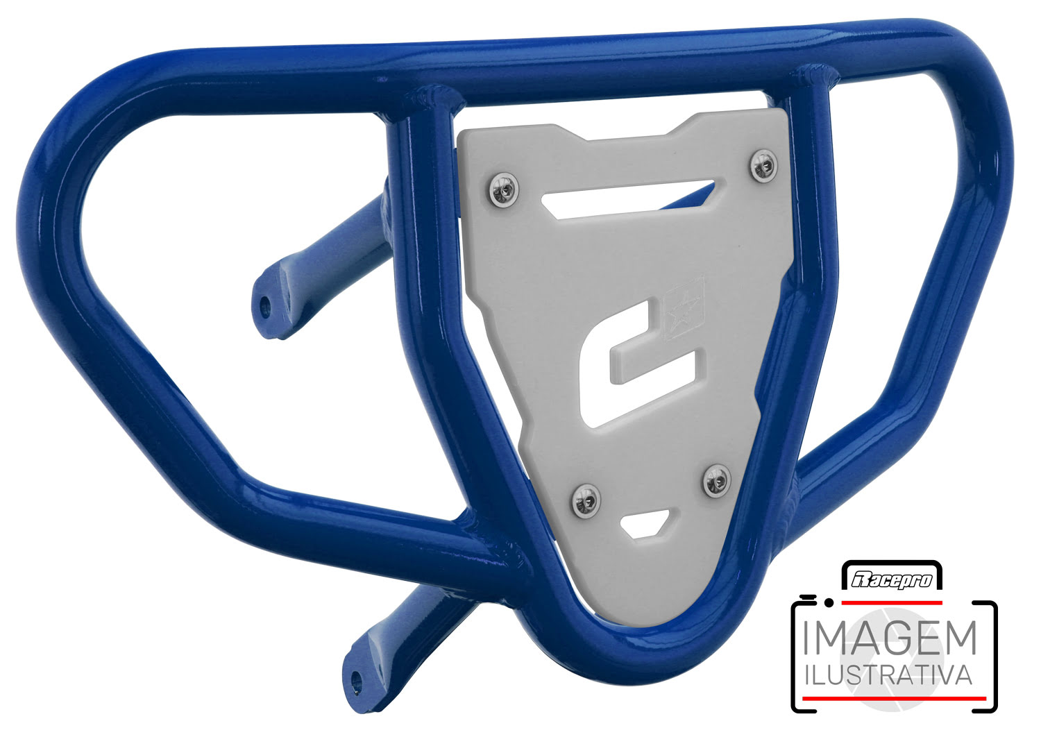Crosspro - Front Bumper CR03 For Arctic Cat 400 DVX, Honda TRX 400, TRX 450, Honda TRX 400, Kawasaki KFX 400, Suzuki LT-Z 400-Blue Tube / White Plate