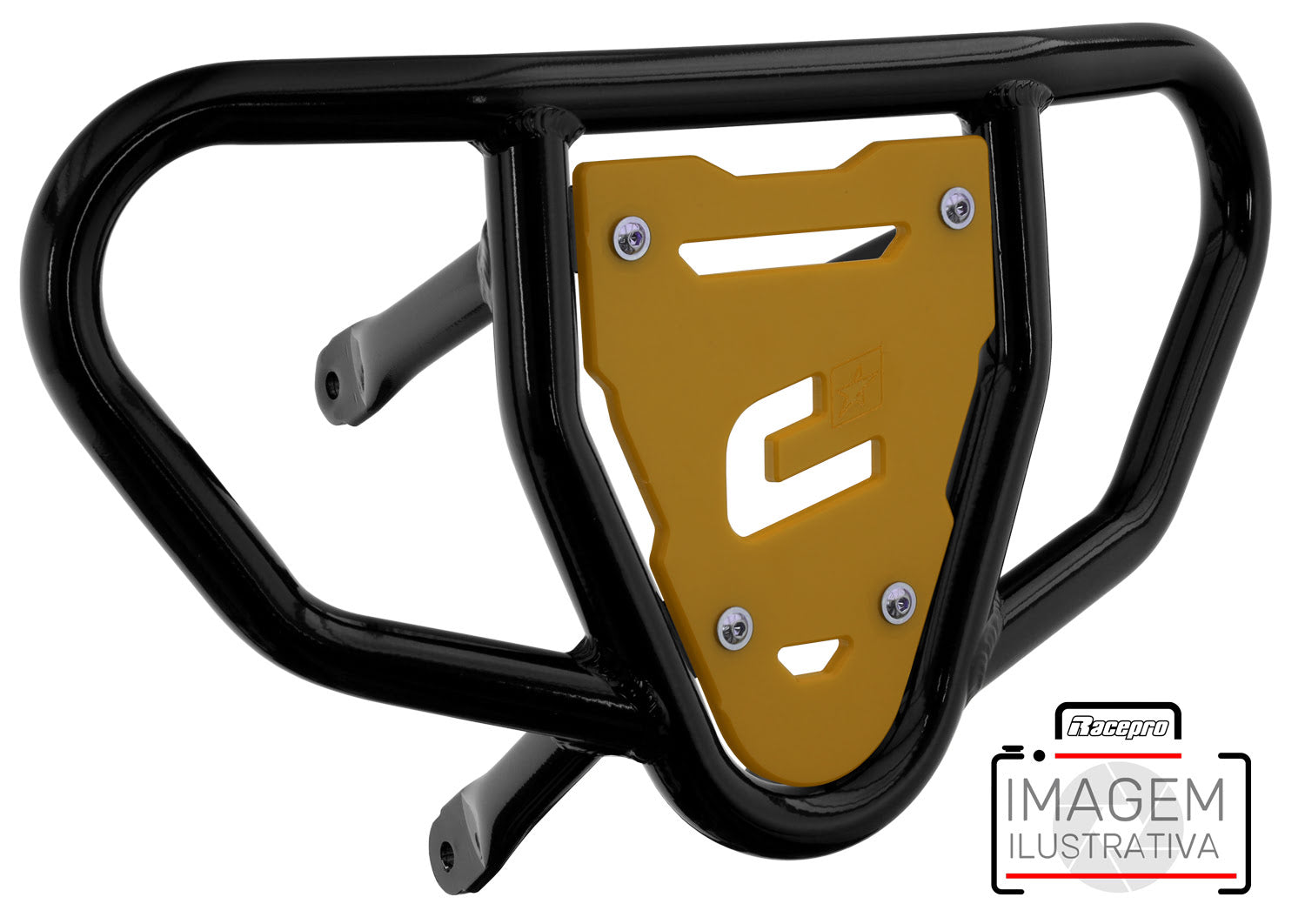 Crosspro - Front Bumper CR03 For Arctic Cat 400 DVX, Honda TRX 400, TRX 450, Honda TRX 400, Kawasaki KFX 400, Suzuki LT-Z 400-Black Tube / Yellow Plate