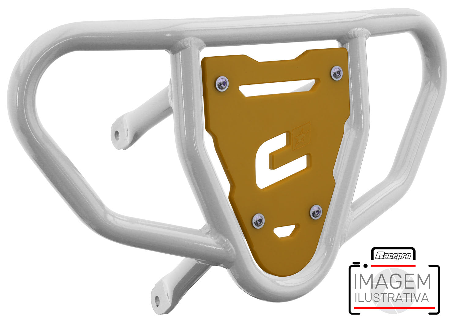 Crosspro - Front Bumper CR03 For Yamaha YFZ 450-White Tube / Yellow Plate