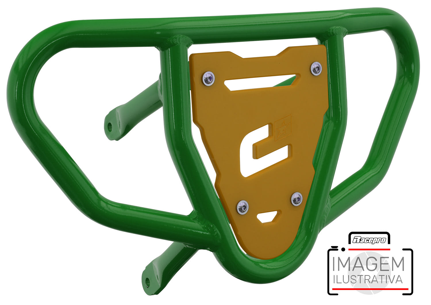 Crosspro - Front Bumper CR03 For Kawasaki KFX 450R-Green Tube / Yellow Plate