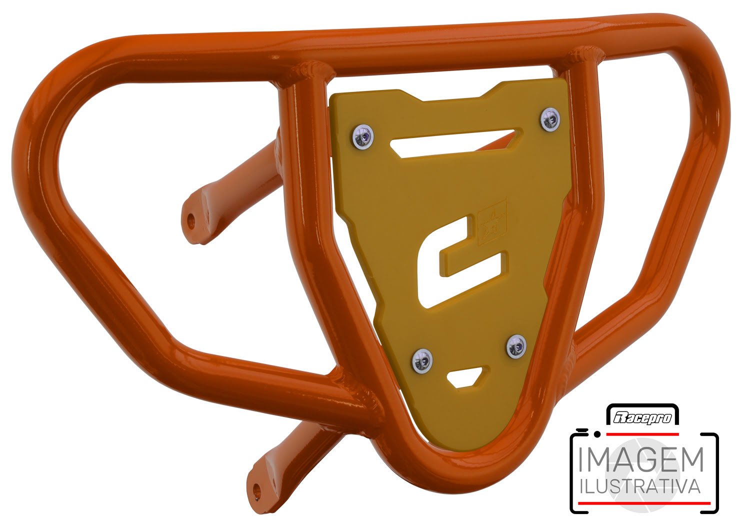 Crosspro - Front Bumper CR03 For Yamaha YFM 700 Raptor-Orange Tube / Yellow Plate