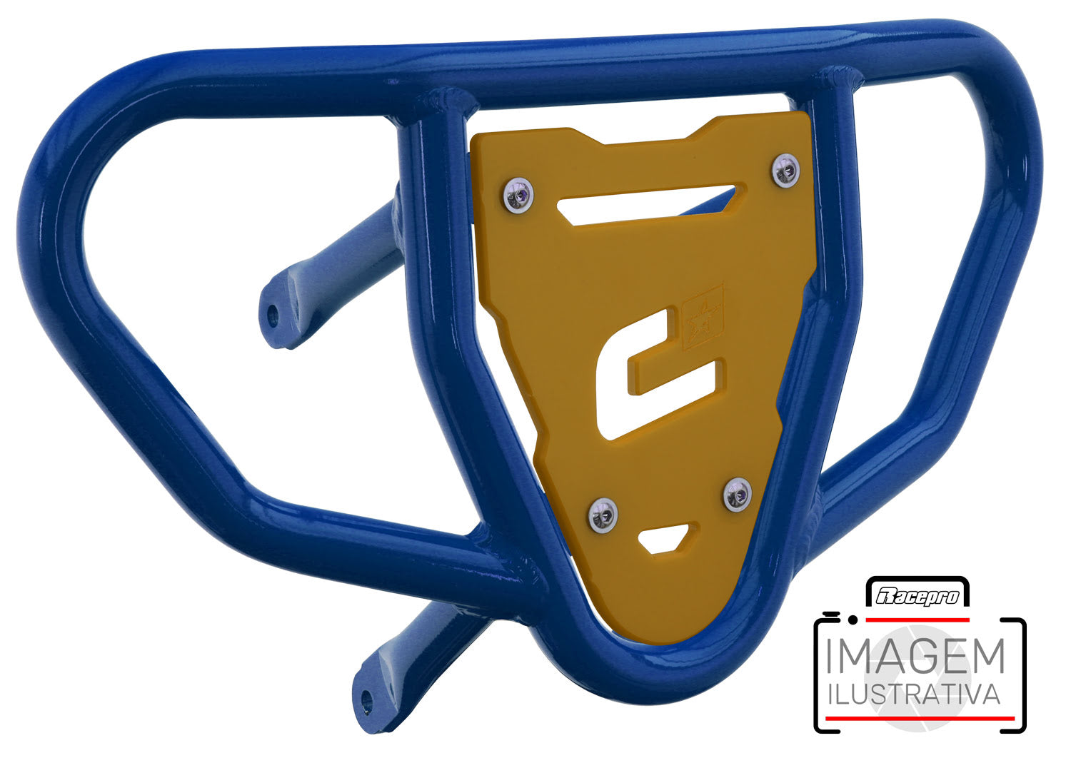 Crosspro - Front Bumper CR03 For Kawasaki KFX 450R-Blue Tube / Yellow Plate