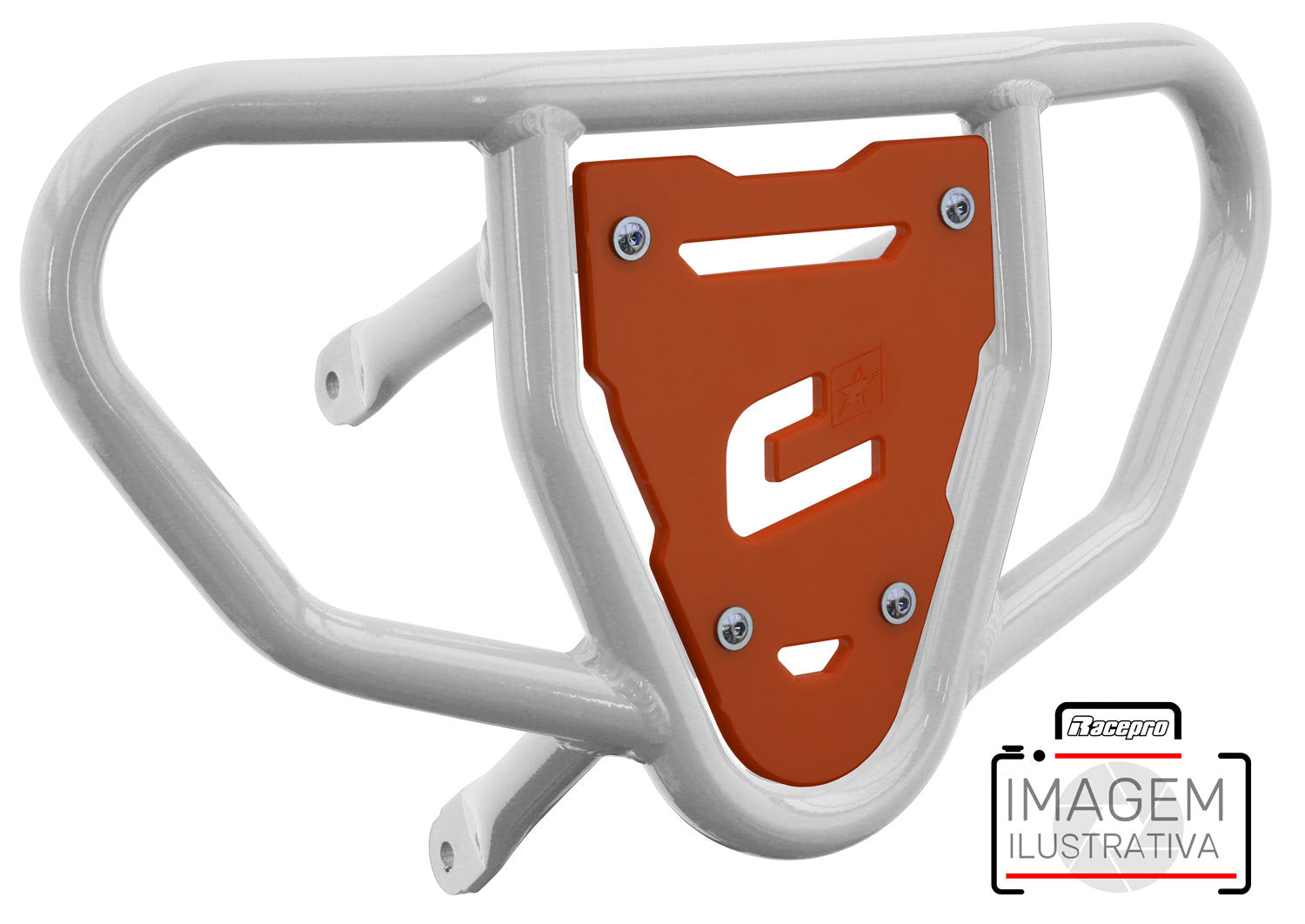 Crosspro - Front Bumper CR03 For Yamaha YFZ 450R-White Tube / Orange Plate