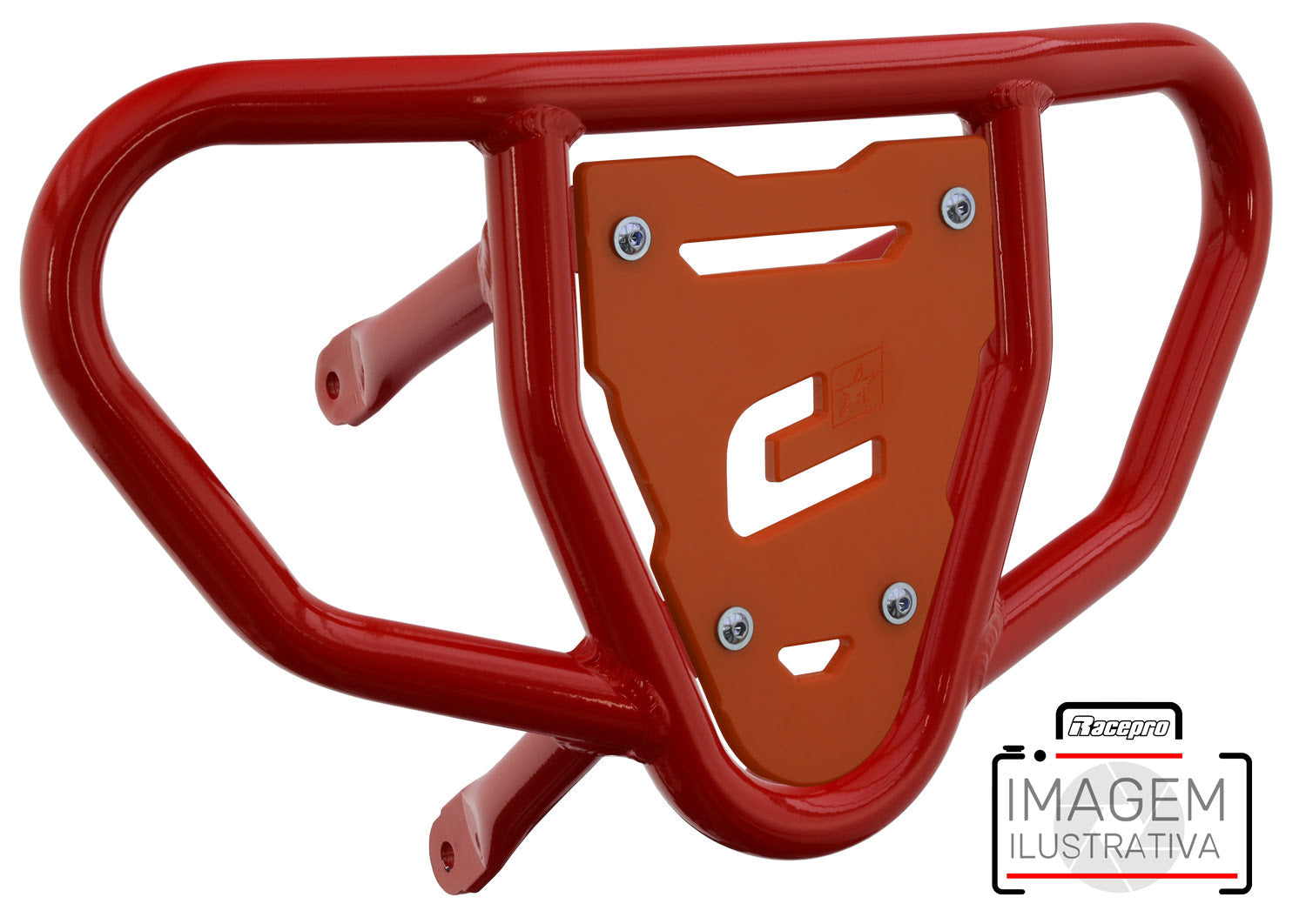 Crosspro - Front Bumper CR03 For Yamaha YFM 700 Raptor-Red Tube / Orange Plate