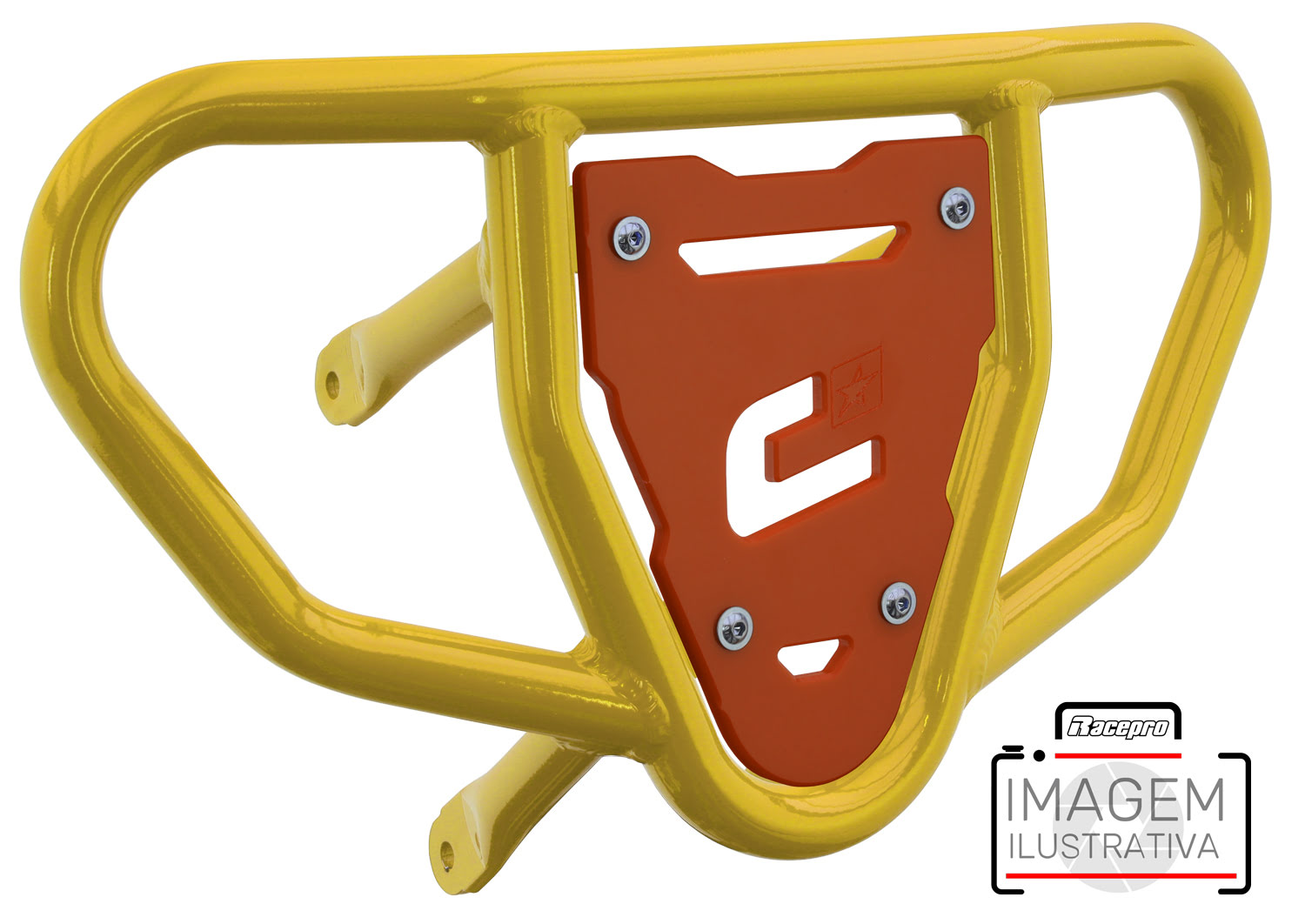 Crosspro - Front Bumper CR03 For Kawasaki KFX 450R-Yellow Tube / Orange Plate