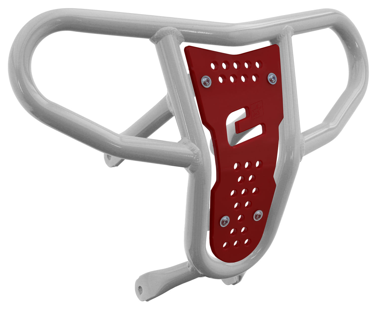 Crosspro - Front Bumper CR04 For Suzuki LT-R 450-White Tube / Red Plate