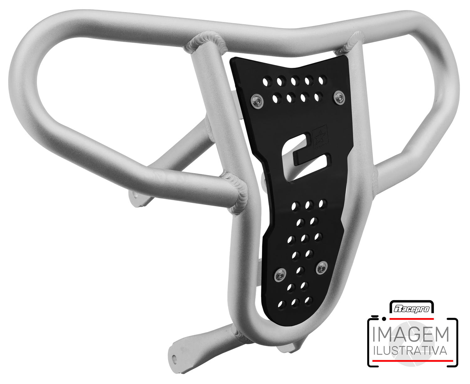 Crosspro - Front Bumper CR04 For Kawasaki KFX 450R-Ice Polish Tube / Black Plate