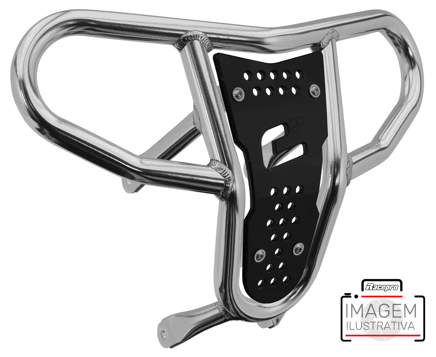 Crosspro - Front Bumper CR04 For Yamaha YFZ 450R-Polish Tubo / Black Plate