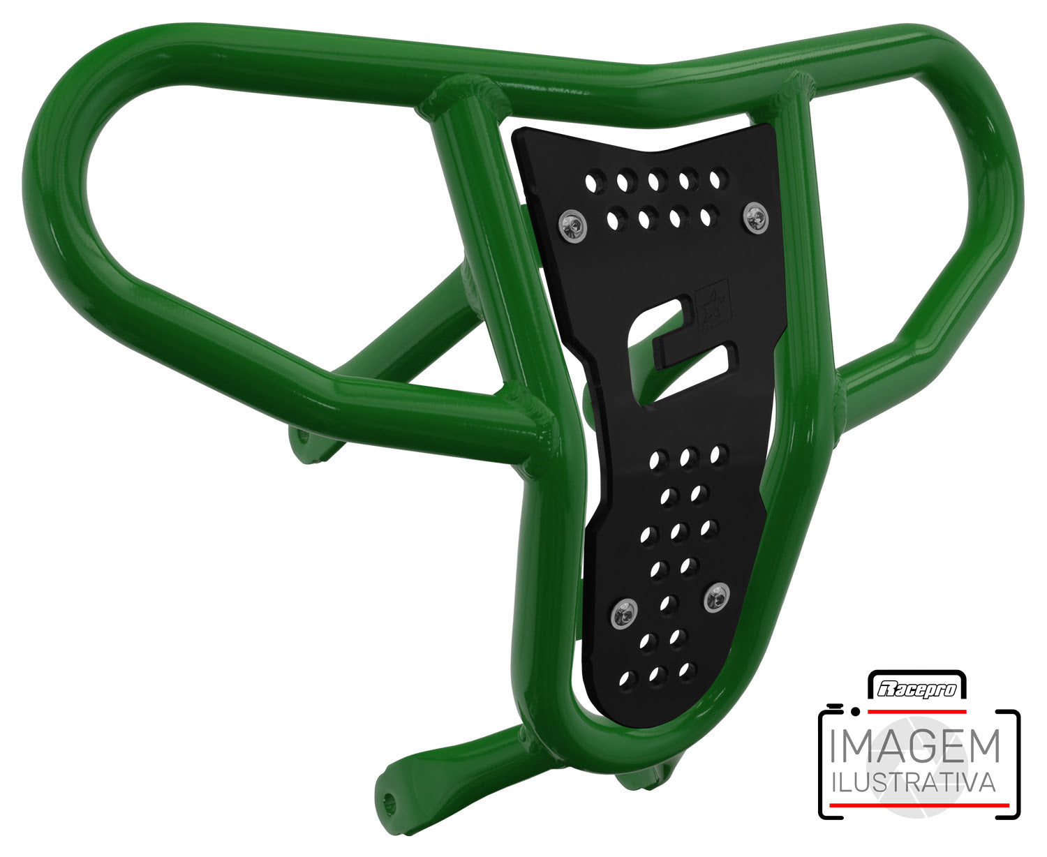 Crosspro - Front Bumper CR04 For Yamaha YFM 700 Raptor-Green Tube / Black Plate
