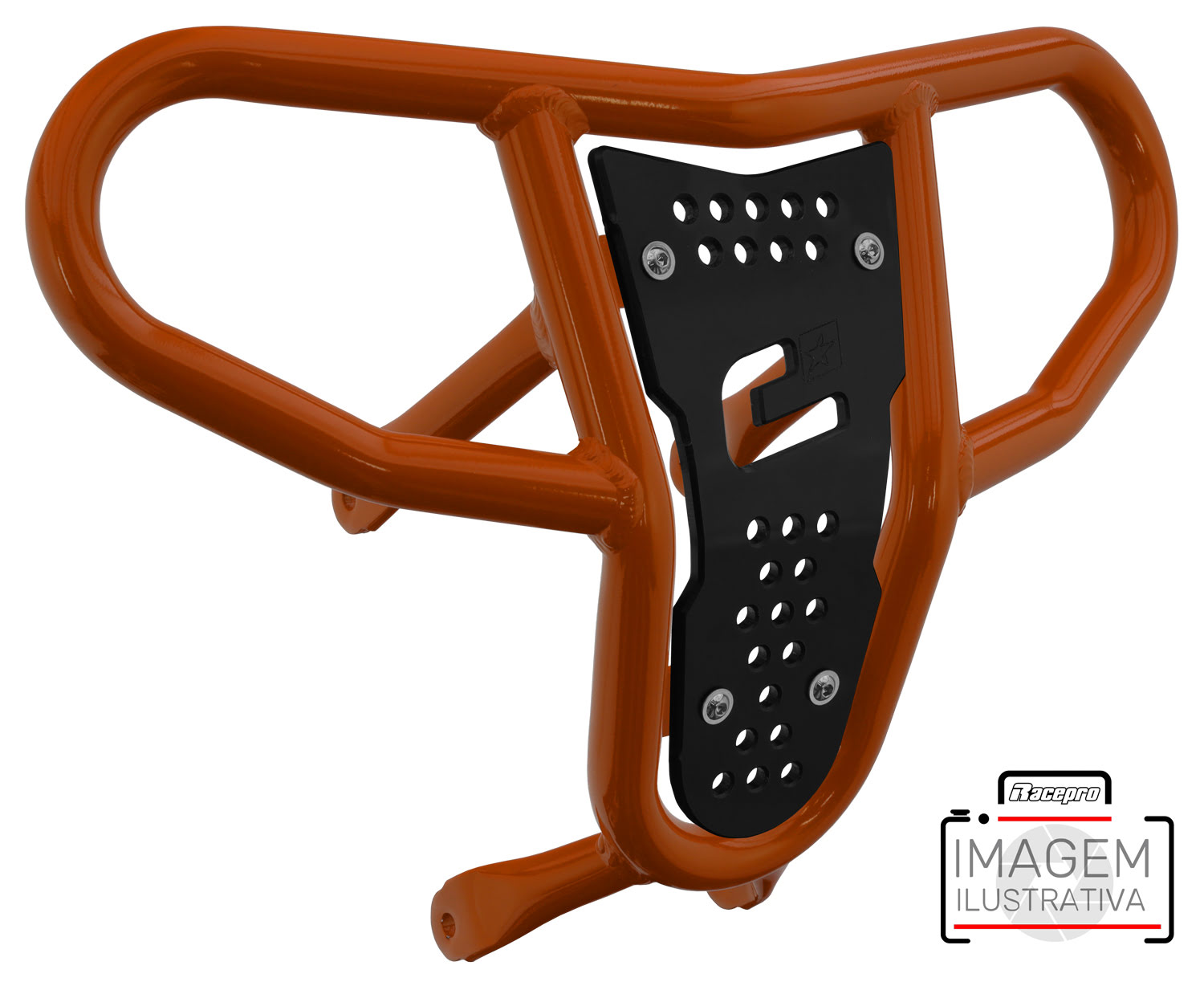 Crosspro - Front Bumper CR04 For Yamaha YFM 660 Raptor-Orange Tube / Black Plate