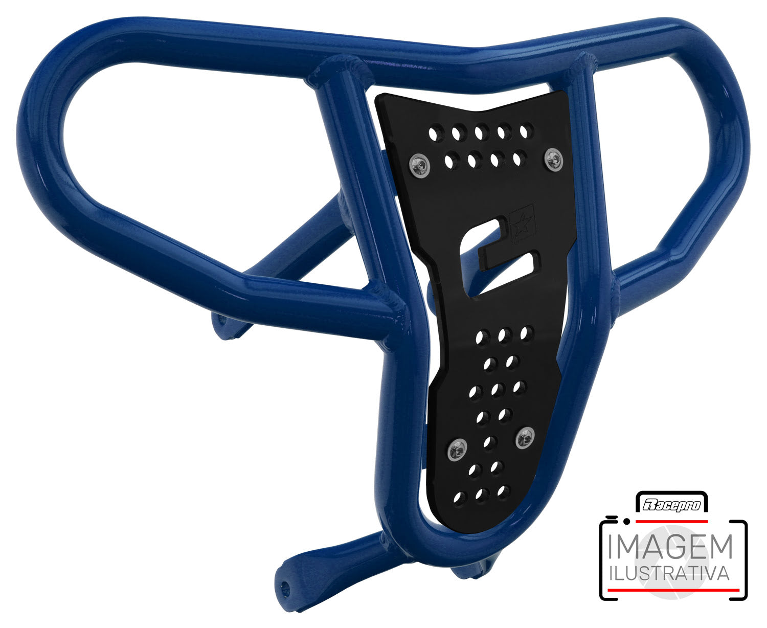 Crosspro - Front Bumper CR04 For Yamaha YFM 700 Raptor-Blue Tube / Black Plate