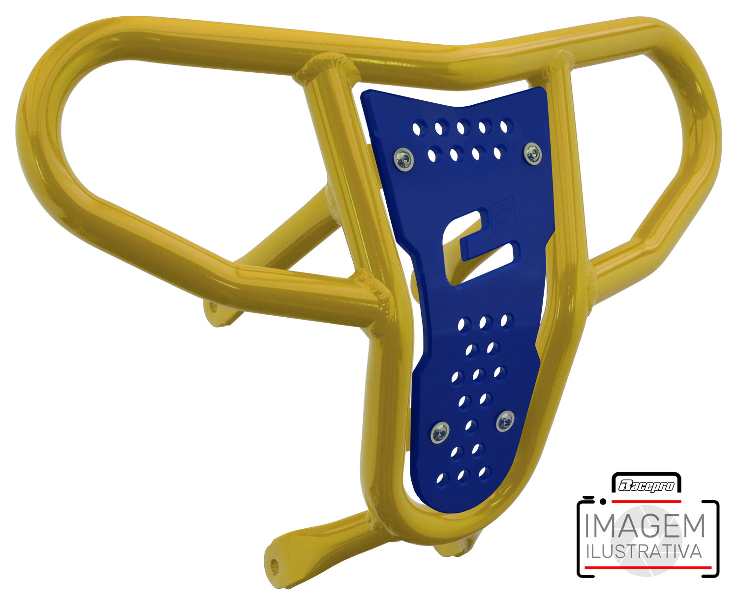 Crosspro - Front Bumper CR04 For Kawasaki KFX 450R-Yellow Tube / Blue Plate