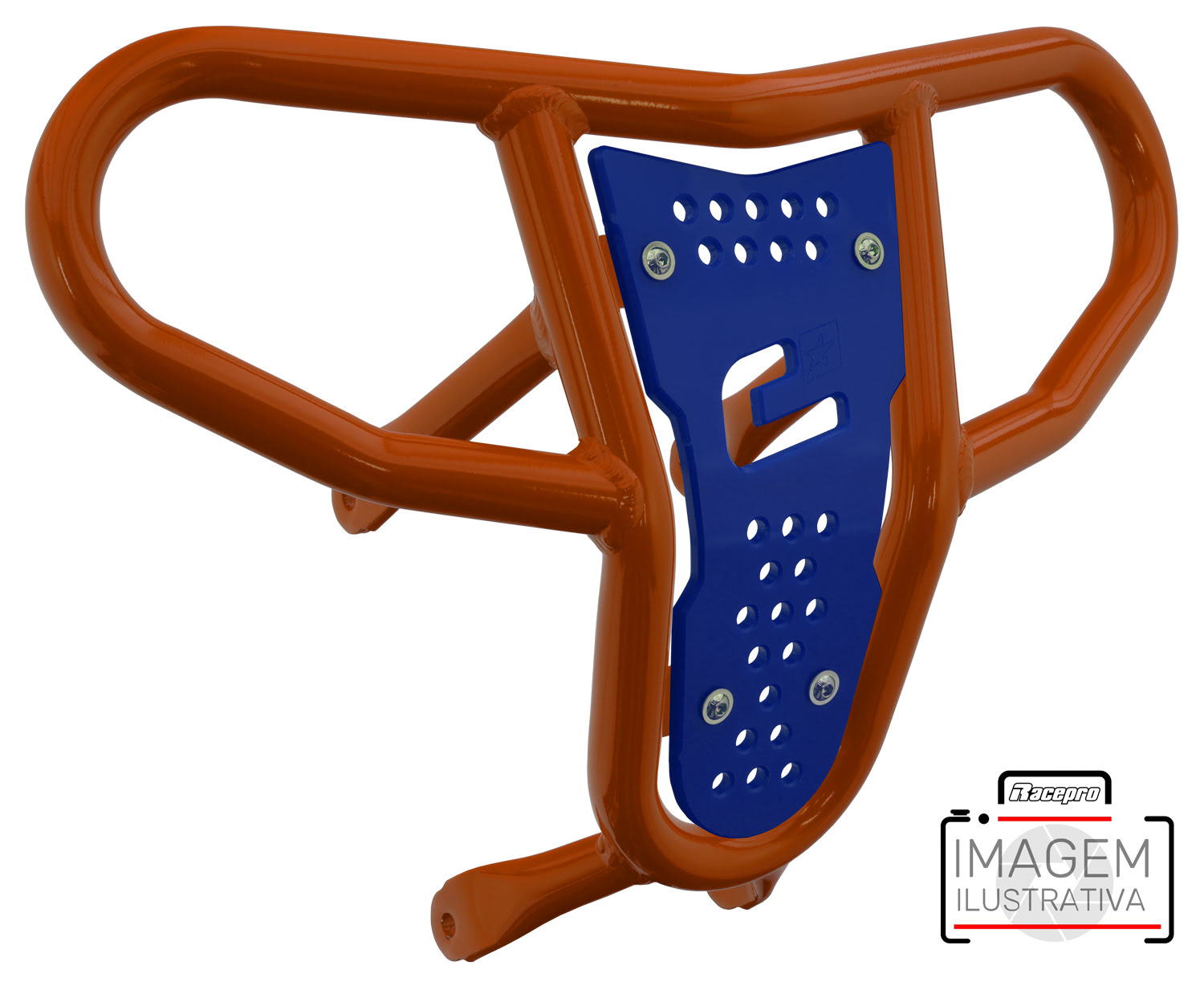 Crosspro - Front Bumper CR04 For Yamaha YFZ 450R-Orange Tube / Blue Plate