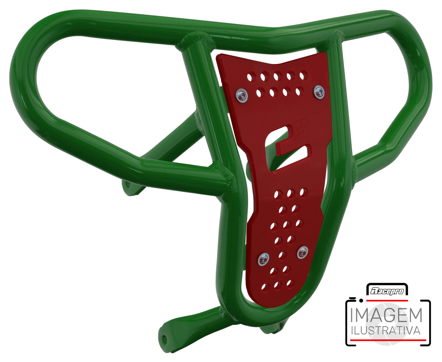 Crosspro - Front Bumper CR04 For Can Am (BRP) DS 450-Green Tube / Red Plate