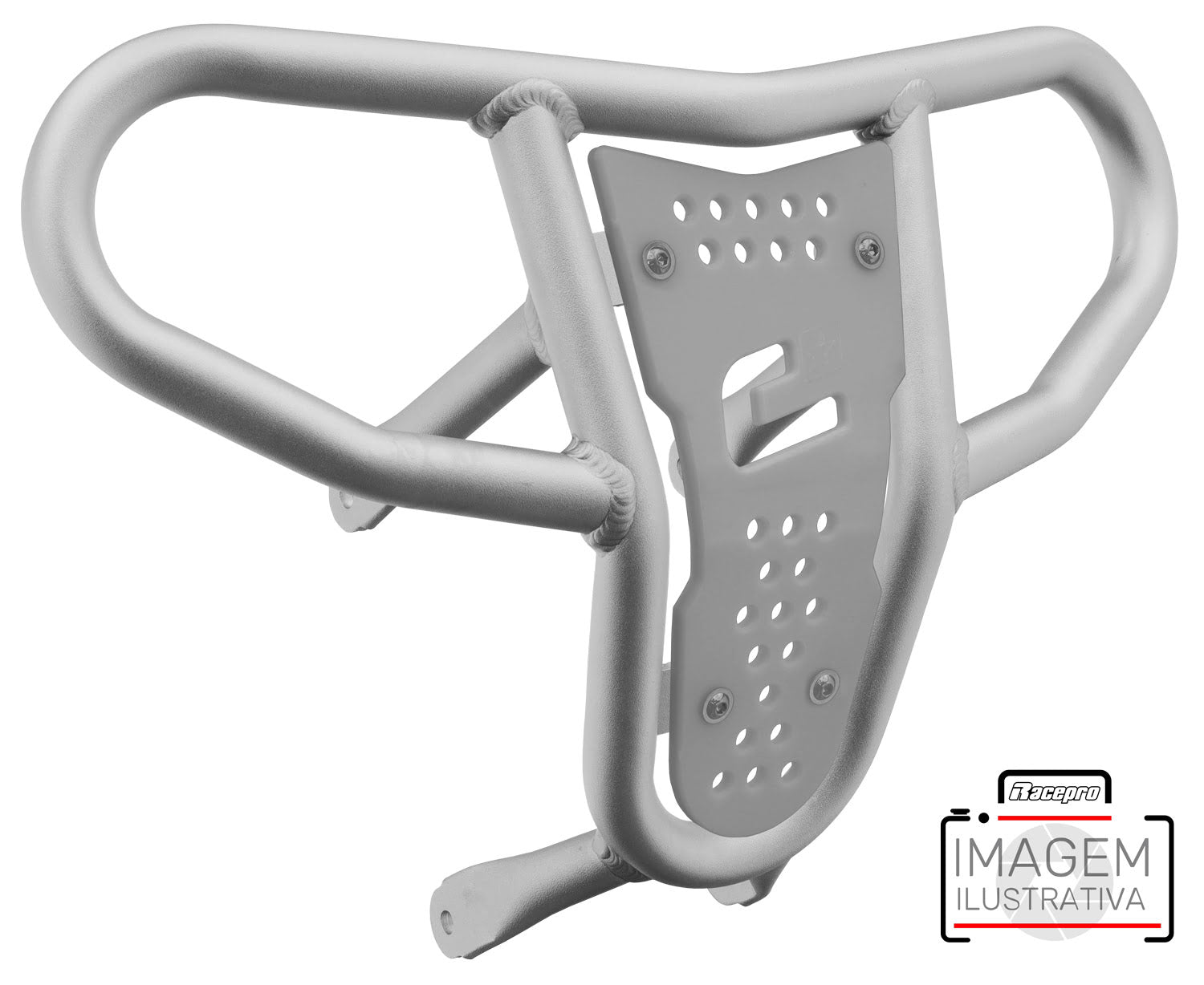 Crosspro - Front Bumper CR04 For Yamaha YFM 660 Raptor-Ice Polish Tube / White Plate