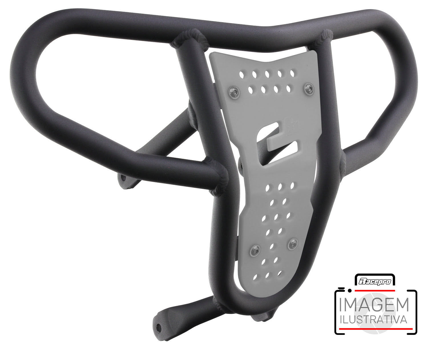 Crosspro - Front Bumper CR04 For Yamaha YFZ 450R-Textured Black Tube / White Plate