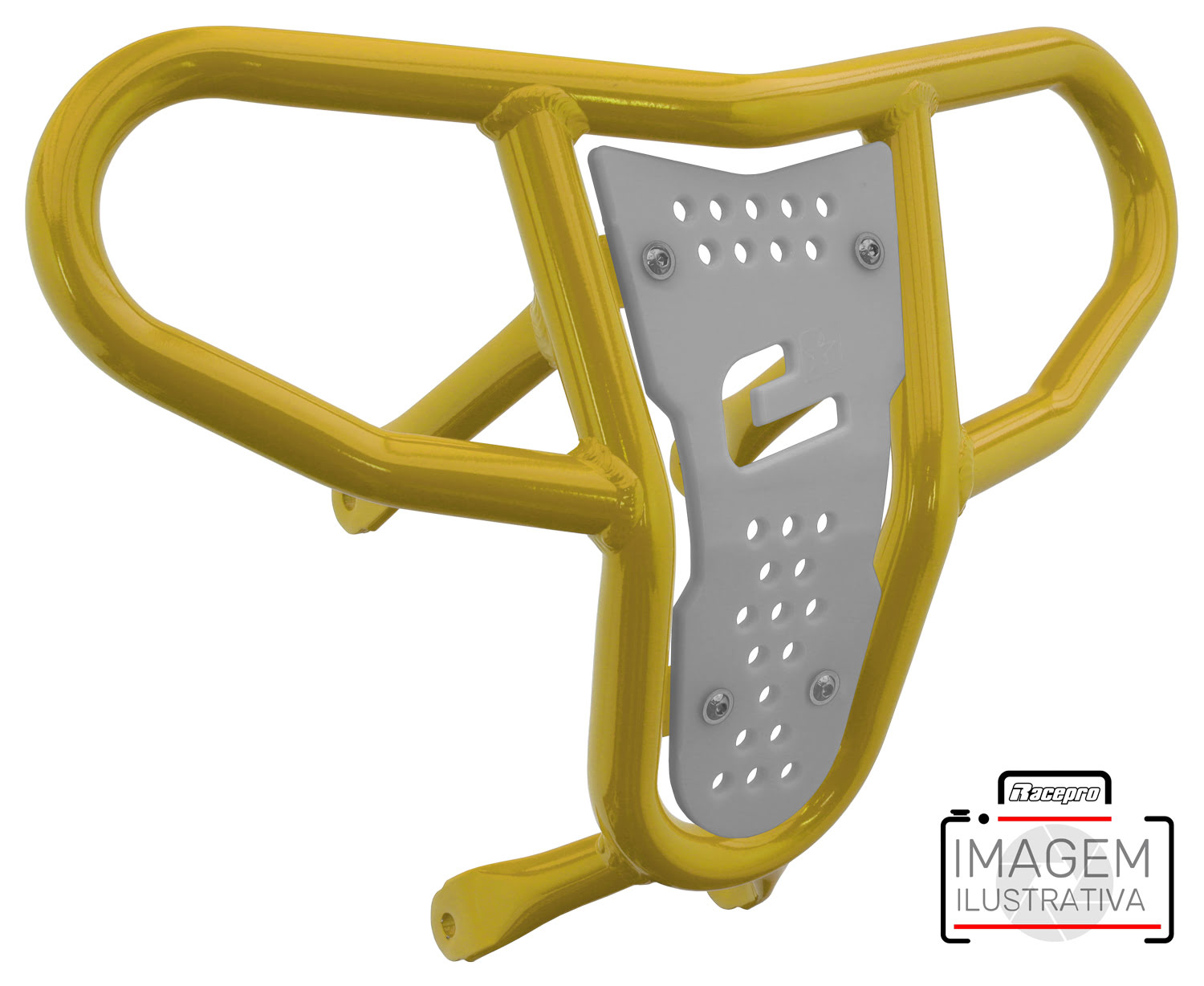 Crosspro - Front Bumper CR04 For Kawasaki KFX 450R-Yellow Tube / White Plate