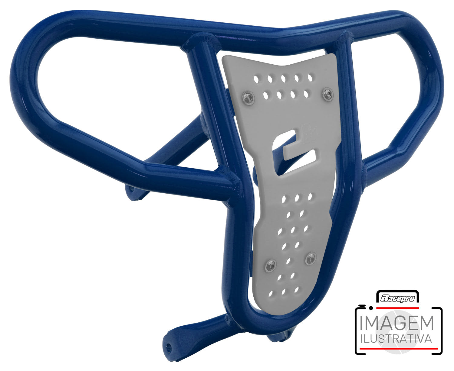 Crosspro - Front Bumper CR04 For Yamaha YFM 660 Raptor-Blue Tube / White Plate
