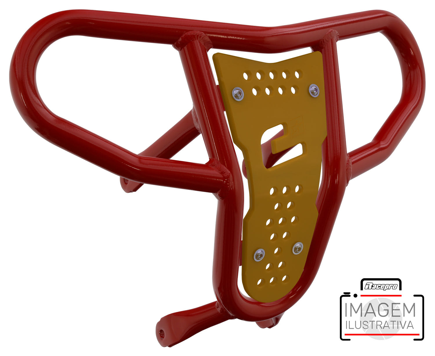 Crosspro - Front Bumper CR04 For Can Am (BRP) DS 450-Red Tube / Yellow Plate