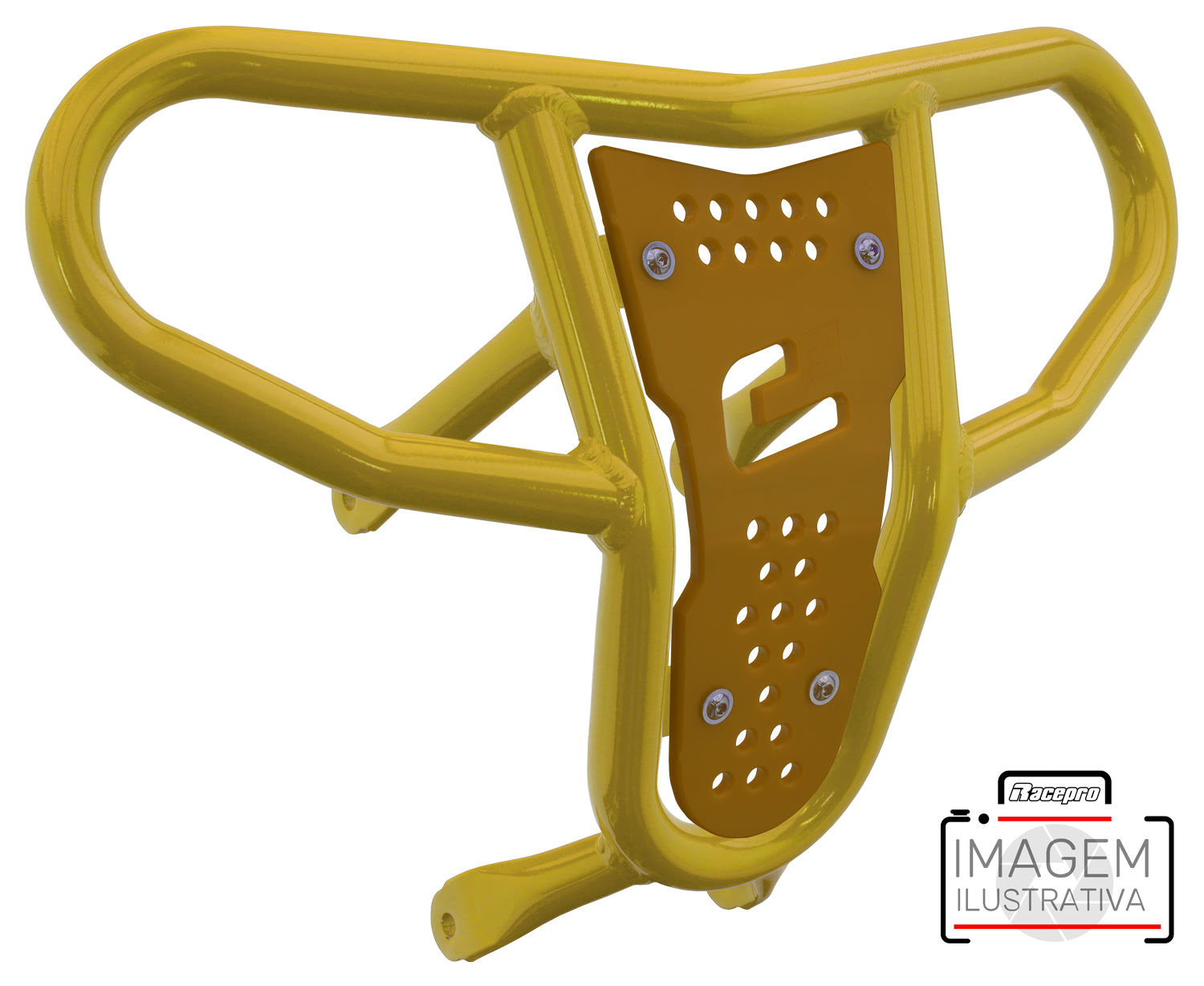 Crosspro - Front Bumper CR04 For Yamaha YFM 700 Raptor-Yellow Tube / Yellow Plate