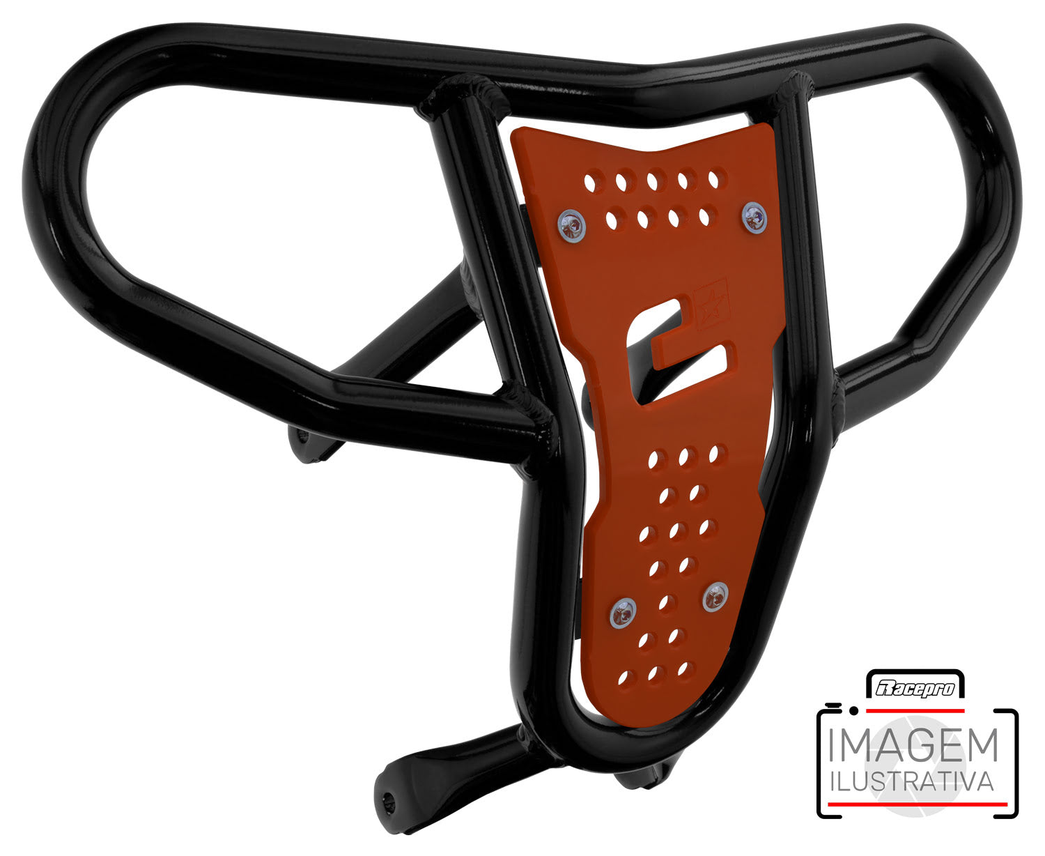 Crosspro - Front Bumper CR04 For Yamaha YFM 660 Raptor-Black Tube / Orange Plate