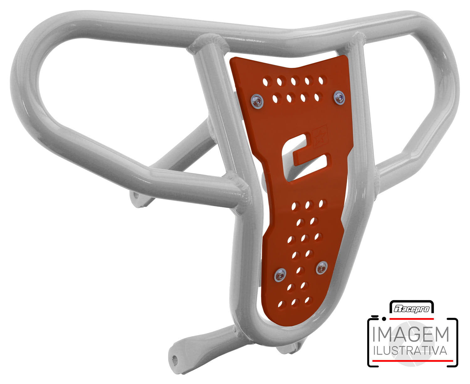 Crosspro - Front Bumper CR04 For Yamaha YFM 700 Raptor-White Tube / Orange Plate