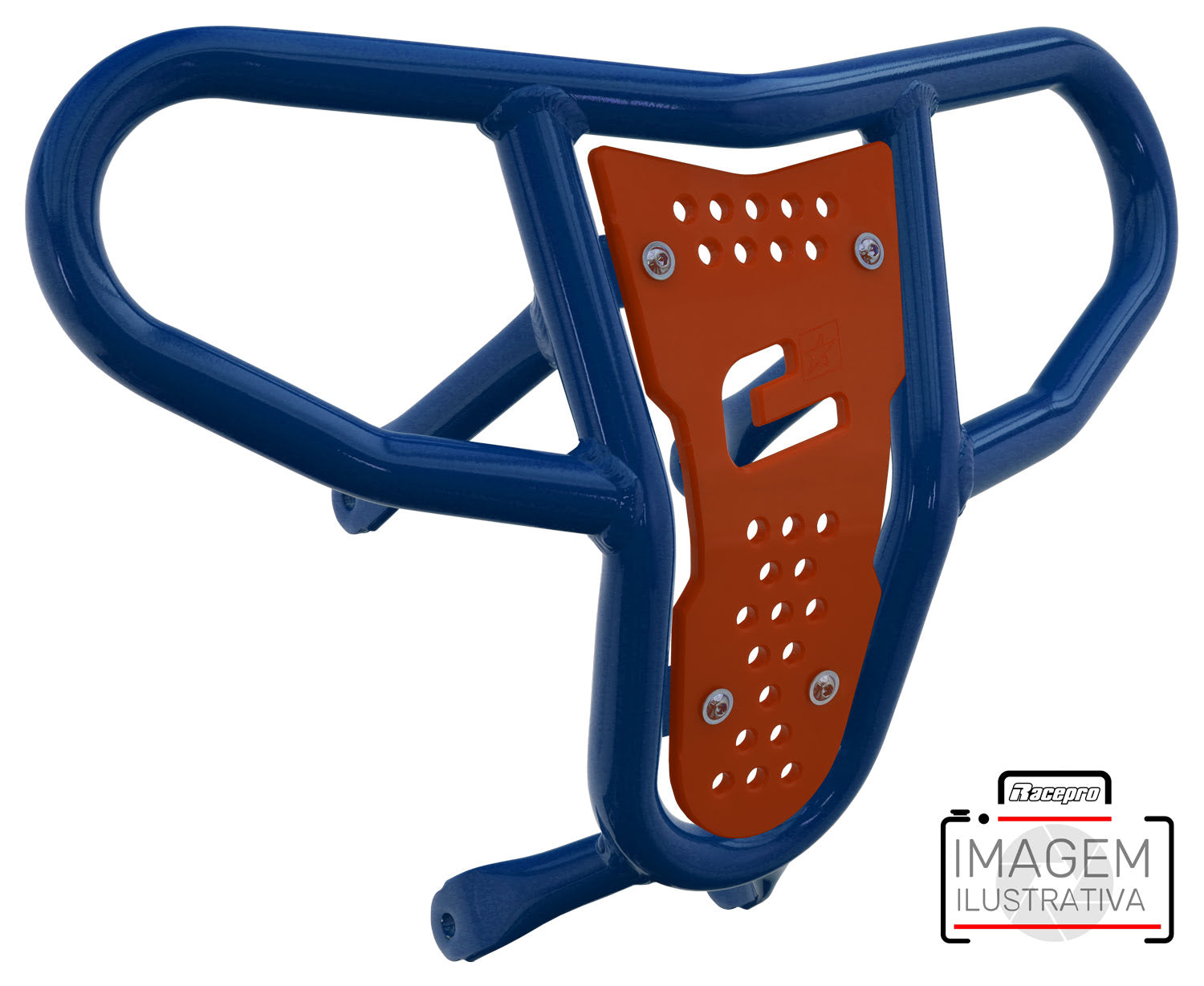 Crosspro - Front Bumper CR04 For Kawasaki KFX 450R-Blue Tube / Orange Plate