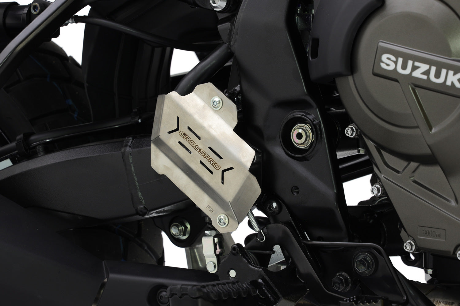 Crosspro - Brake Pump Protection For Suzuki DE 800 V-Strom-Brushed stainless steel