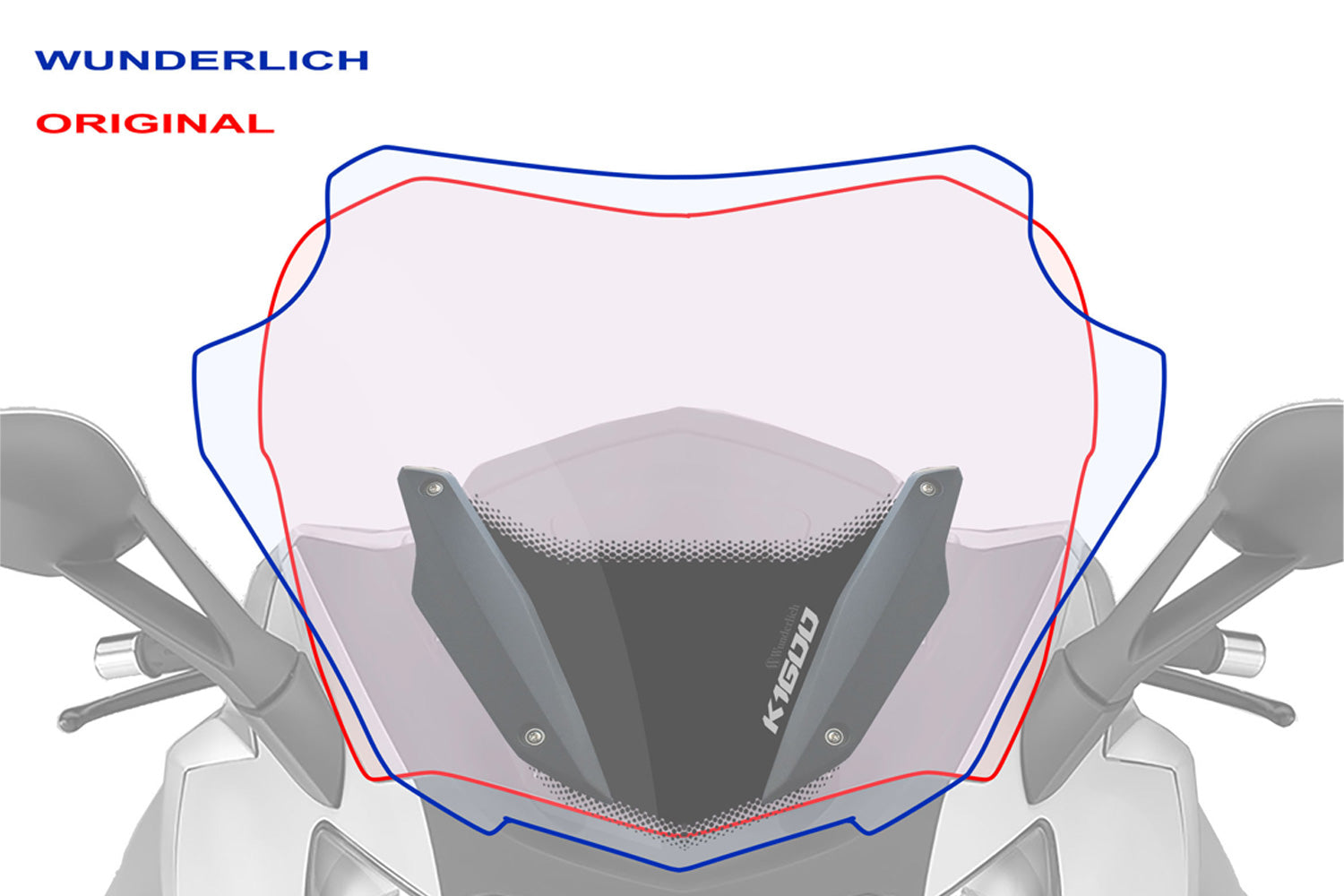 Wunderlich windshield »MARATHON« K1600GT for optimal and turbulence-free touring enjoyment.