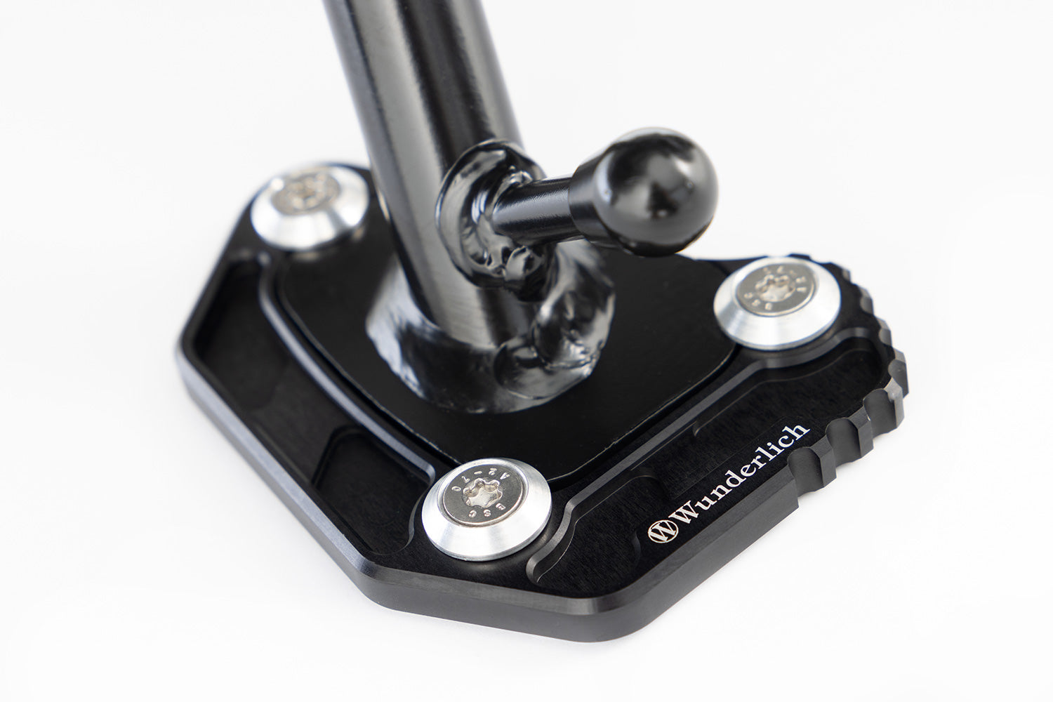 Wunderlich side stand enlarger BMW K 1600 B for secure stand against tilting, even when fully loaded.