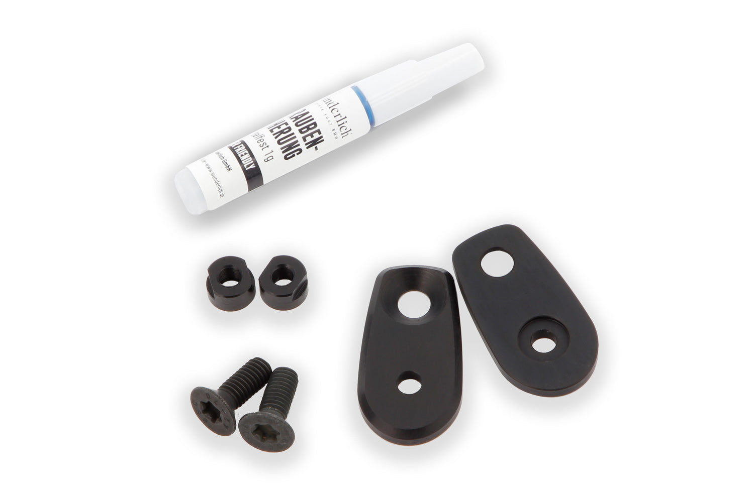 This adapter covers the opening on the original indicator bracket and simultaneously lets you attach accessory indicators.