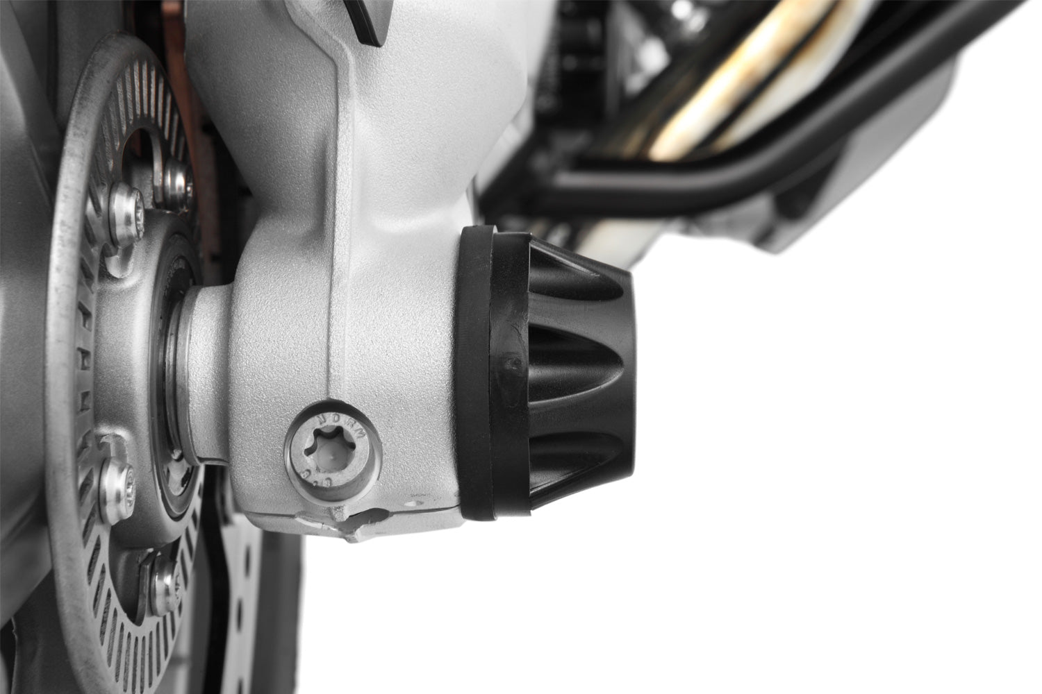 DoubleShock axle protection pads now also keep the front fork a safe distance from the asphalt and help prevent serious damage 