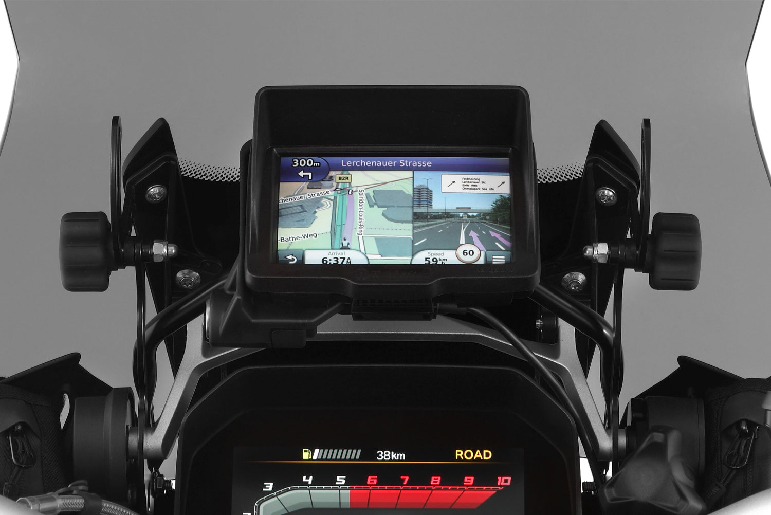 Wunderlich windshield »MARATHON« with Screen reinforcement  on both sides provides incomparable comfort when touring
