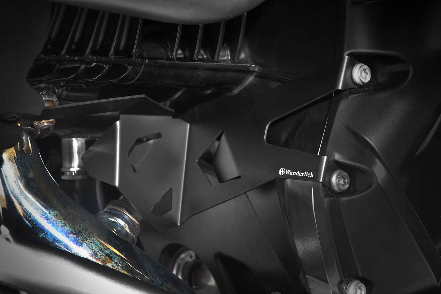 Wunderlich oxygen sensor guard black anodised BMW R 1250 GS Adv. effective protection, protects the oxygen sensor, reduces dirt.