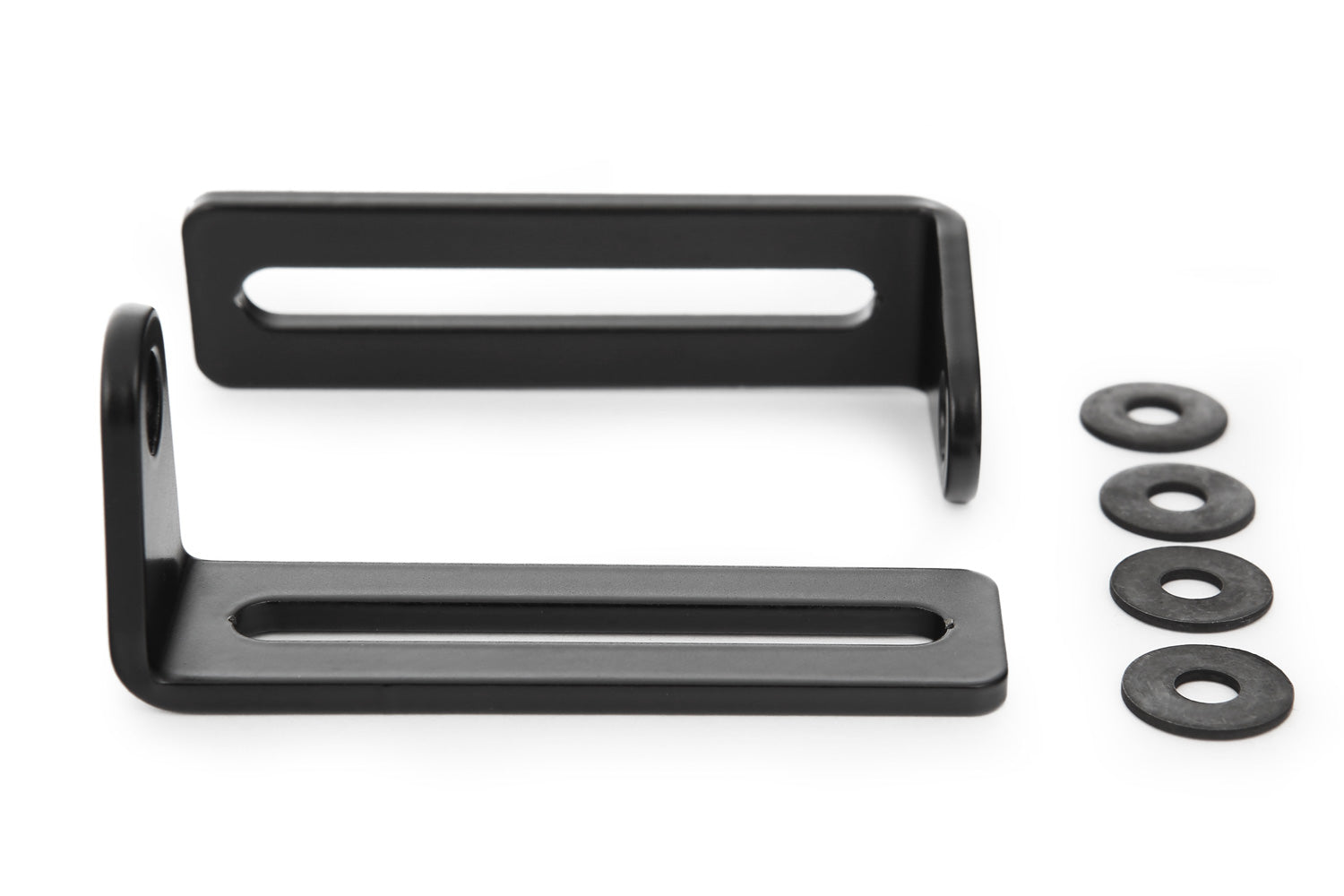 The set includes two high-quality indicator brackets made of black anodised aluminium