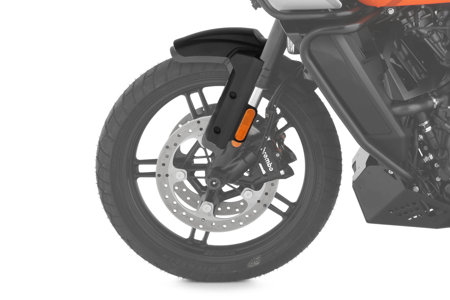 The original mudguard is moved upwards by 15 mm with our mudguard lift