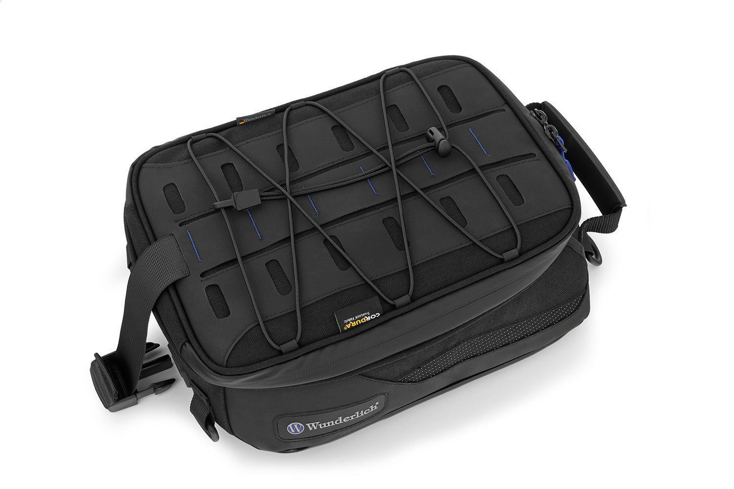 High quality, compact tank bag - New, streamlined, functional design, recognisable by the subtle blue applications