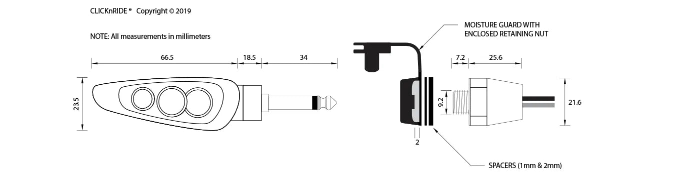 Click n Ride - 2-Piece Set of Quick Release LED Turn Signals