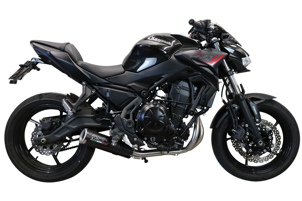 GPR-Exhaust---M3-Black-Titanium-Full-Line-for-Ninja-650-from-2021-to-2022-dB-Killer-Catalyst