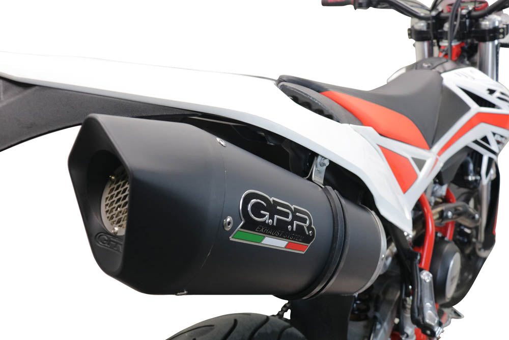 GPR-Exhaust---Furore-Evo4-Nero-Slip-on-for-RR-125-4T-Enduro-from-2019-to-2020-dB-Killer-Link-Pipe-Catalyst