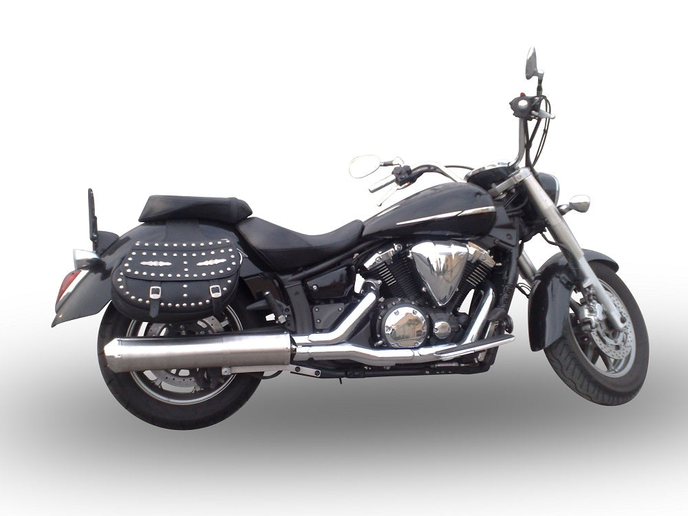 GPR-Exhaust---Inox-Oval-Bomb-Slip-on-for-XVS-1300-Midnight-STAR-from-2006-to-2014-dB-Killer-Link-Pipe-Catalyst