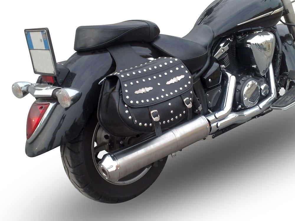 GPR-Exhaust---Inox-Oval-Bomb-Slip-on-for-XVS-1300-Midnight-STAR-from-2006-to-2014-dB-Killer-Link-Pipe-Catalyst